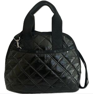 Lesportsac Amelia Handbag - Black Crinkle Quilted